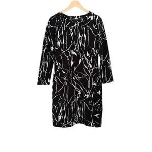 ΒΙΤΤΕ ΚΑΙ RAND Abstract Marble Dress Black & White Size L Designer Knit Dress